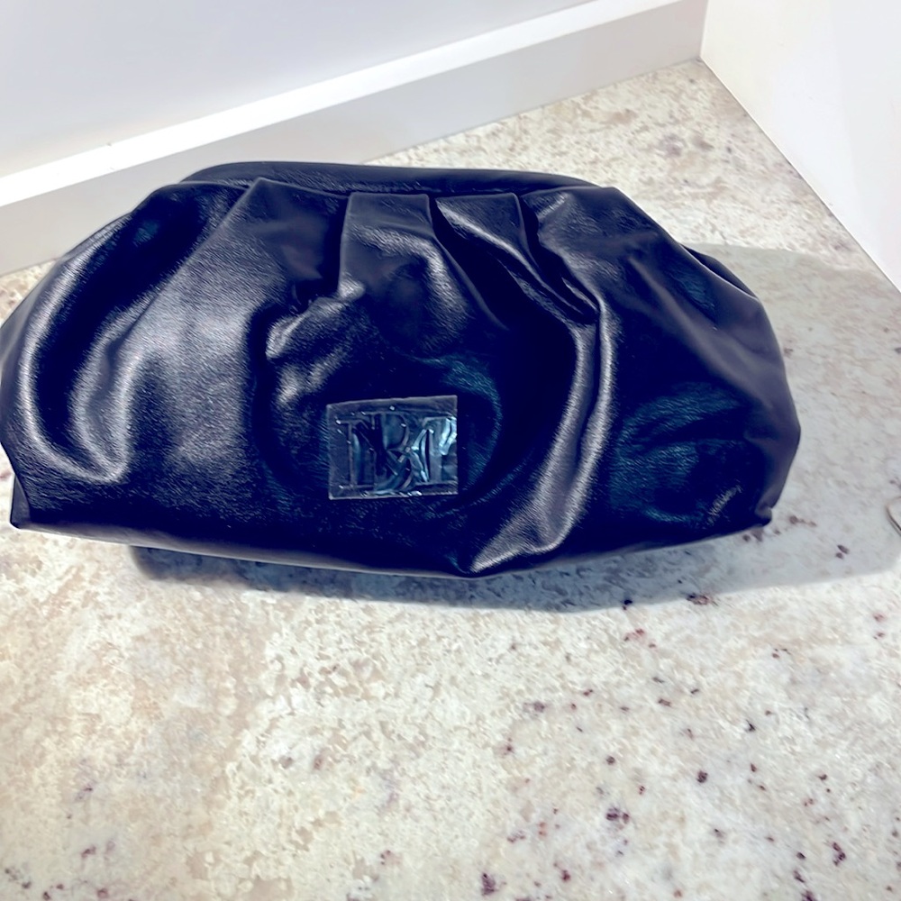 Badgley Mischa Vegan Leather frame clutch. Black